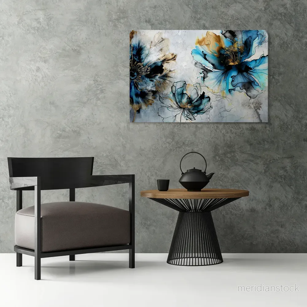COBALT BLOSSOMS Horizontal Canvas Print