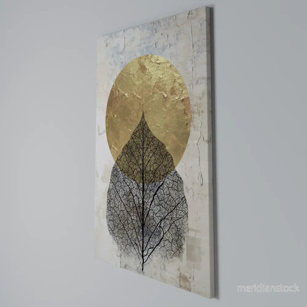 GOLD NERVATIO Vertical Canvas Print - Bild 3