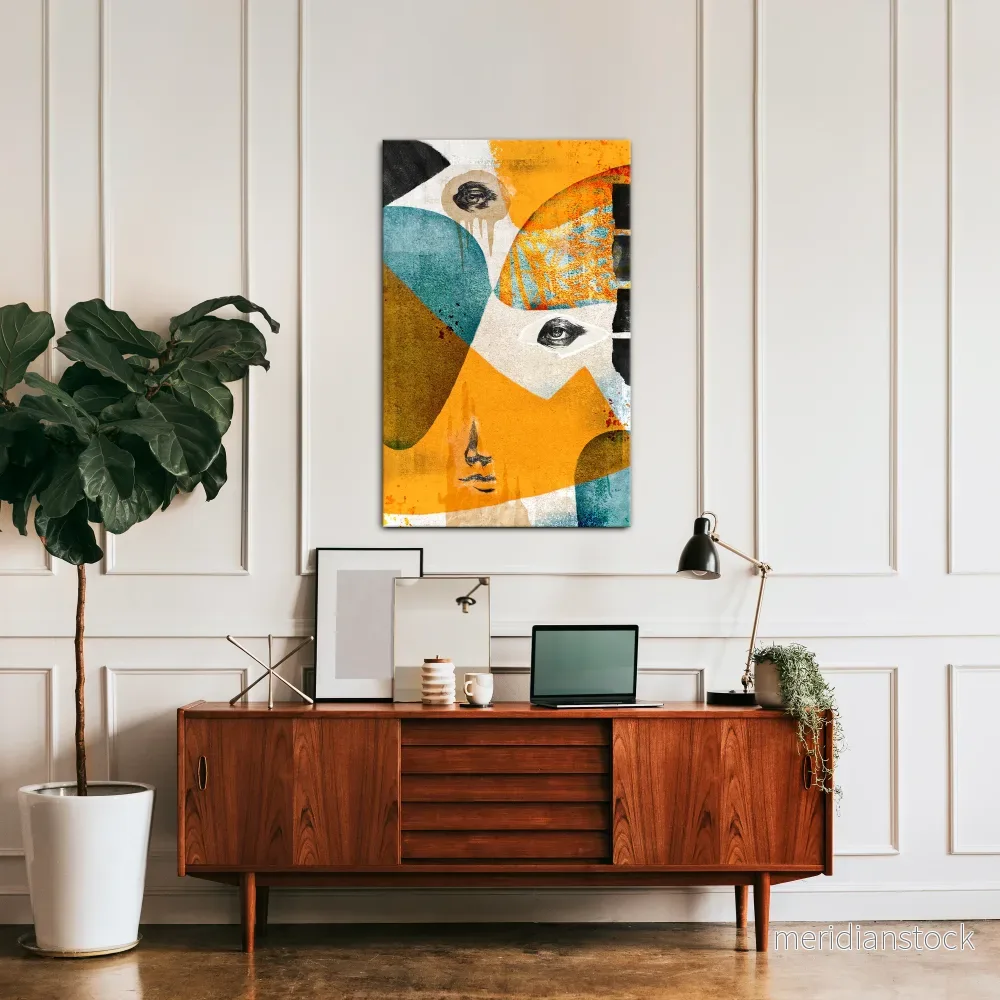 ABSTRACT FACES Vertical Canvas Print - Bild 2