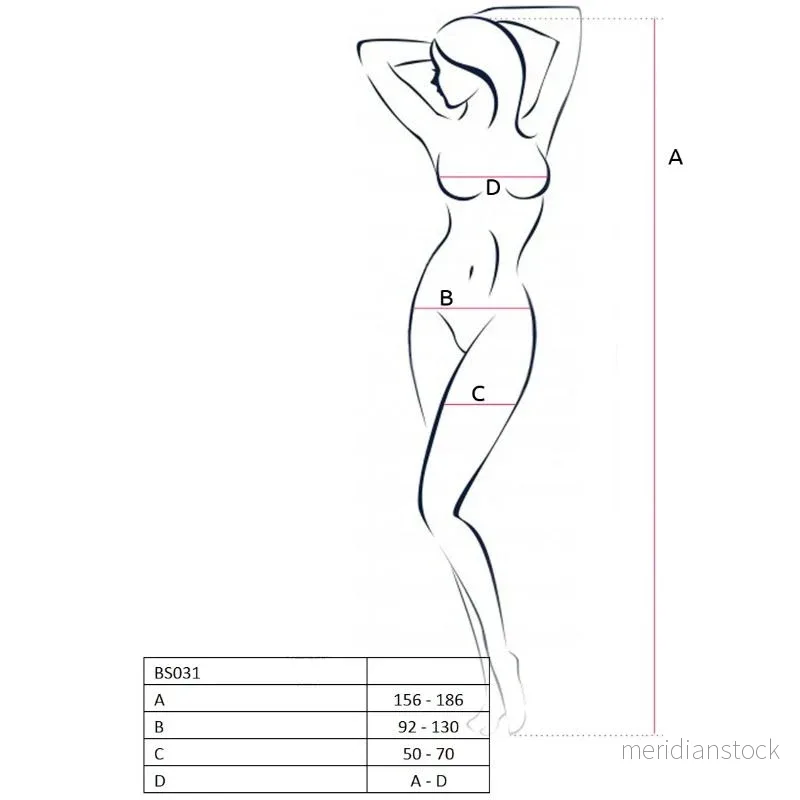 PASSION - WOMAN BS031 RED BODYSTOCKING ONE SIZE - Bild 2