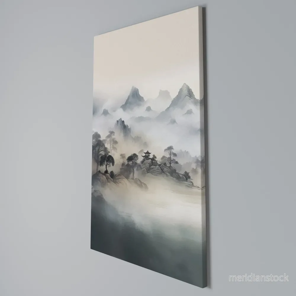 HIDDEN TEMPLE MIST Vertical Canvas Print - Bild 3