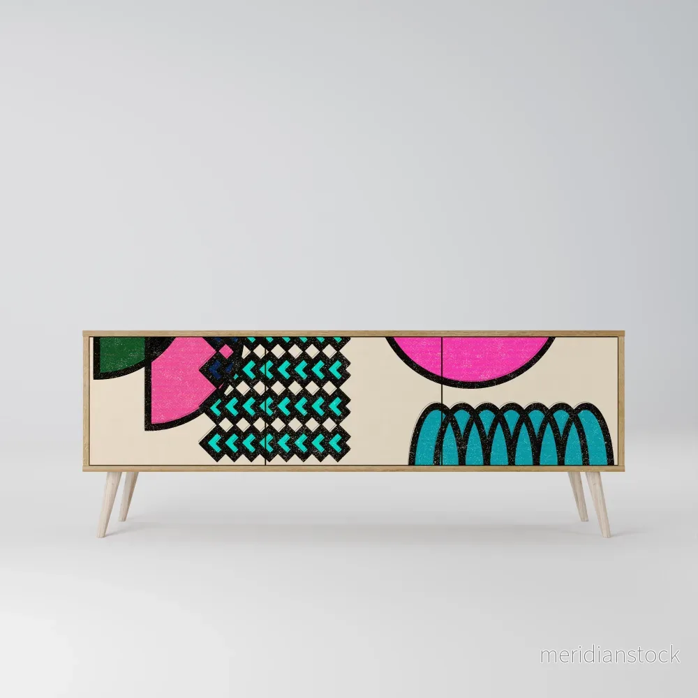 GEOMETRIC RHAPSODY TV-bänk med 3 dörrar - Bild 2