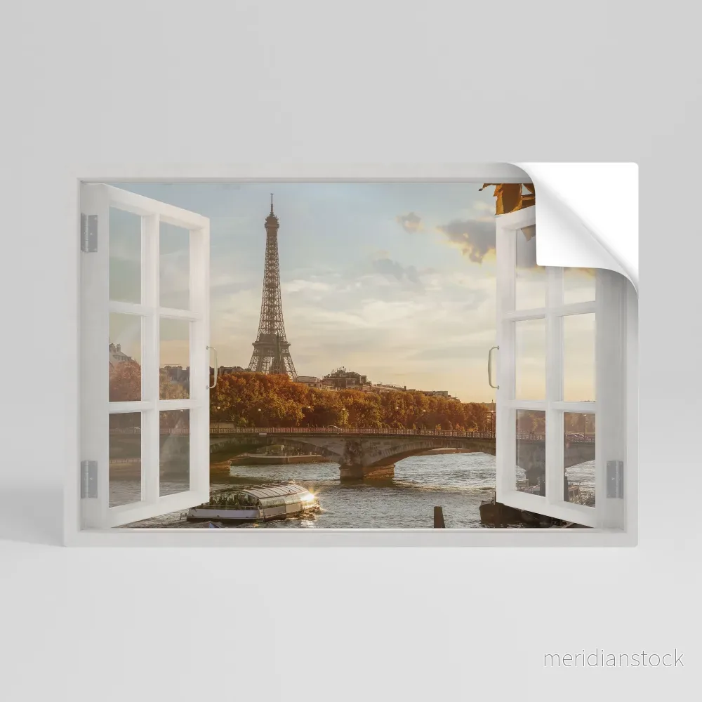 EIFFEL WINDOW WHISPERS Självhäftande Horisontell Poster EIFFEL WINDOW WHISPERS Självhäftande Horisontell Poster
