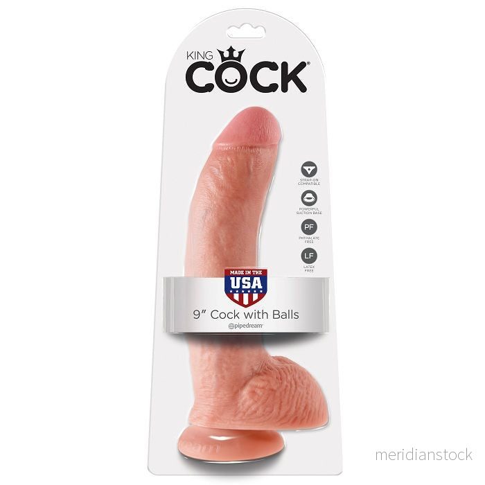 KING COCK - 9 DILDO FLESH WITH BALLS 22.9 CM - Bild 3