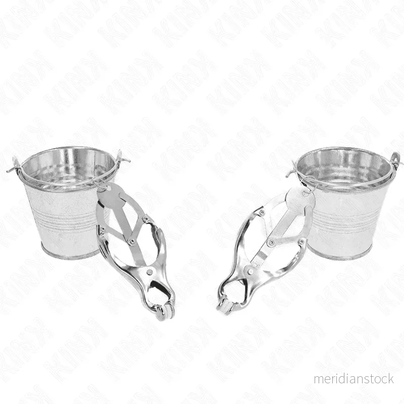 KINK - JAPANESE CLOVER NIPPLE CLAMPS WITH BUCKETS SILVER - Bild 3