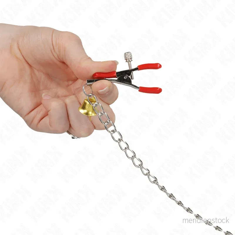 KINK - BELL TRIPLE NIPPLE AND CLIT CLAMPS RED WITH CHAIN 30 CM - Bild 3