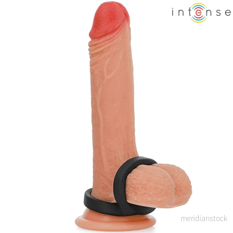 INTENSE - BOBBY DOUBLE SILICONE PENIS RING BLACK - Bild 3