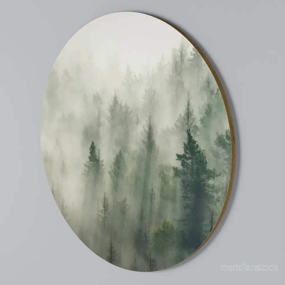 MISTY FOREST Rund väggdekor
