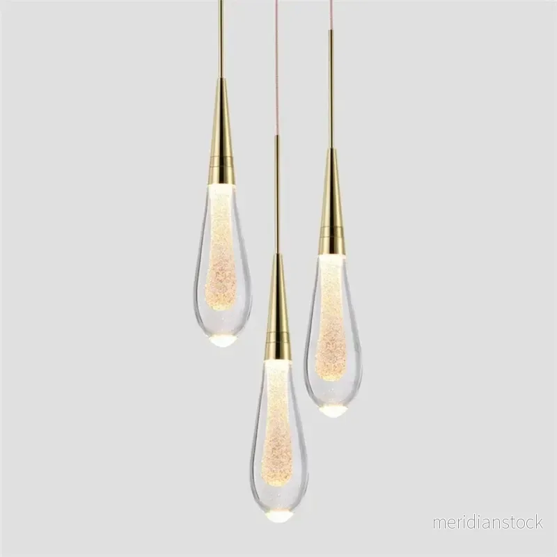 Pendellampa i droppformat glas – modern klunga som taklampa - Bild 3