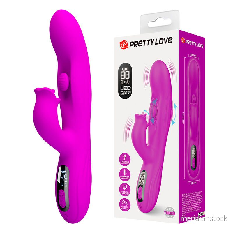 PRETTY LOVE - YALANDA RABBIT OSCILLATING VIBRATOR WITH LED DISPLAY PURPLE - Bild 3