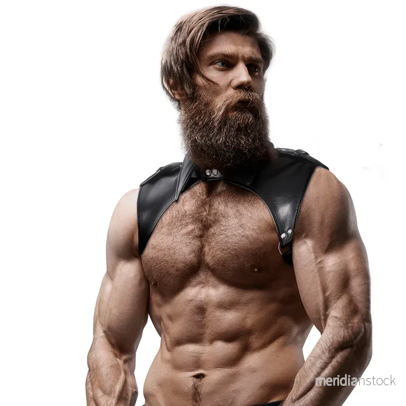 FETISH SUBMISSIVE ATTITUDE - MENS BRIGADE ADJUSTABLE ECO-LEATHER NECK HARNESS