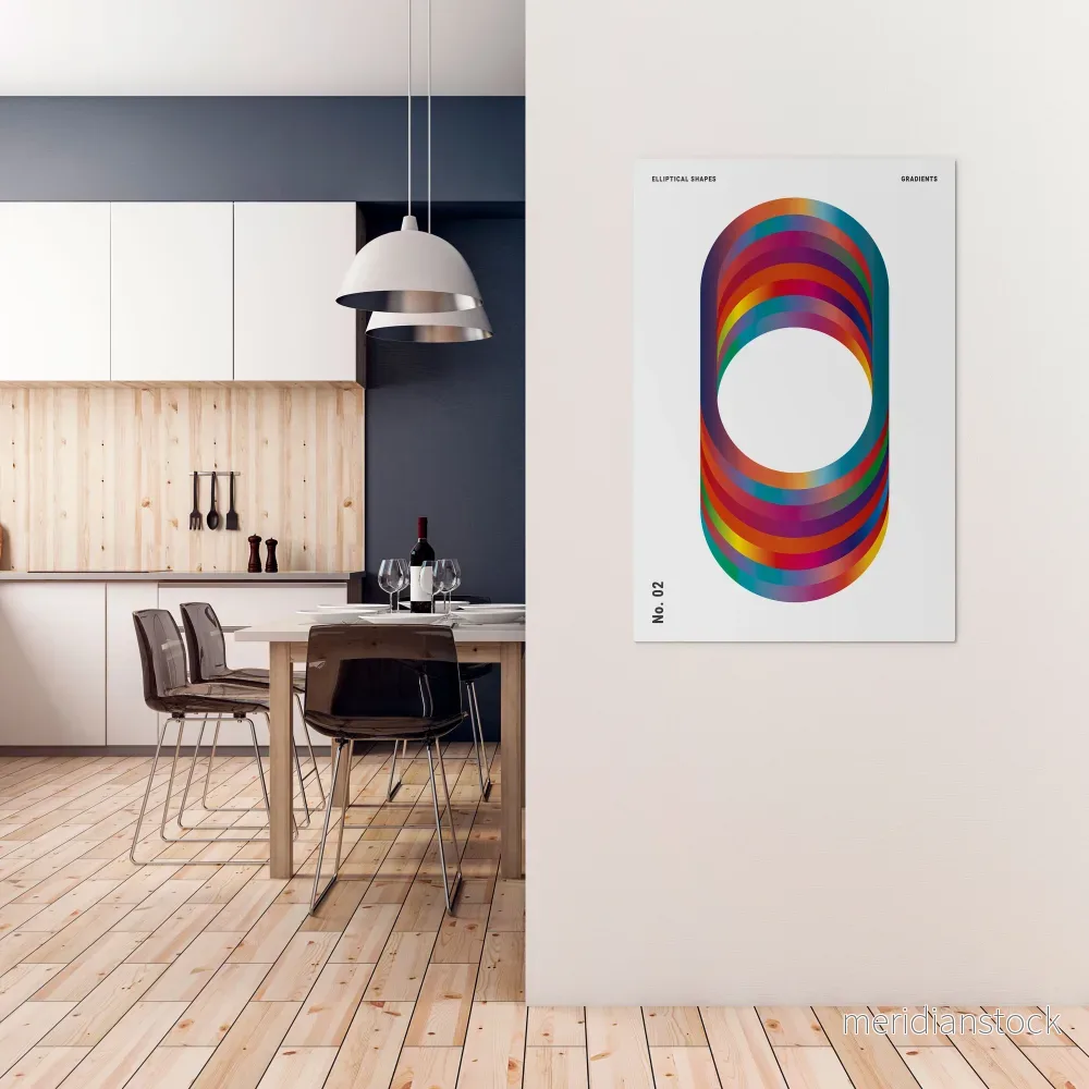 ELIPTICAL GRADIENTS Vertical Canvas Print