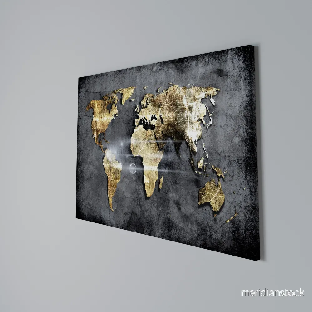 SHIMMERING EARTH MAP Horizontal Canvas Print - Bild 3