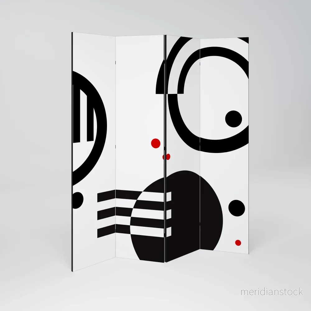 BLACK AND WHITE COMBINATION Rumsavdelare 4 paneler