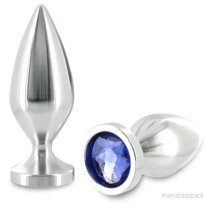 METAL HARD - ANAL PLUG ALIMINUM CRYSTAL COLOR MEDIUM 8.89CM - Bild 2