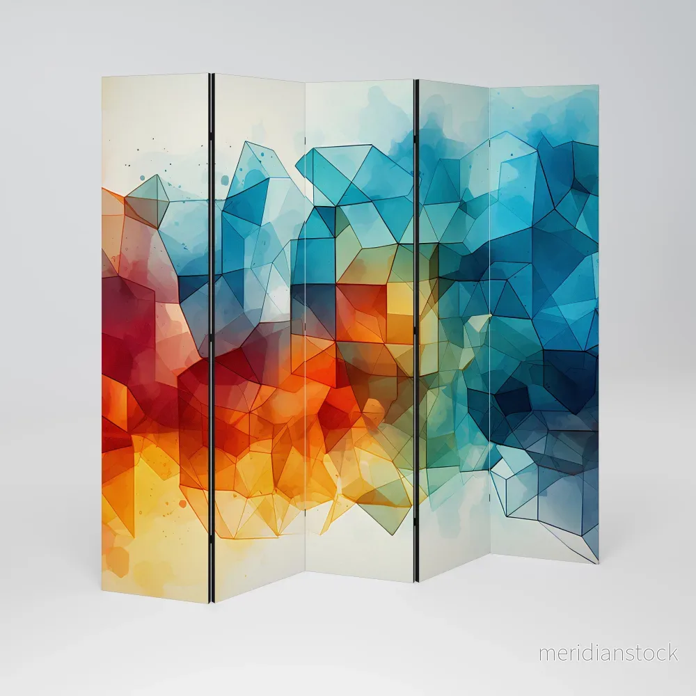 VIBRANT FACETS UNITE Dekorativ rumsavdelare – 5 paneler VIBRANT FACETS UNITE Dekorativ rumsavdelare – 5 paneler
