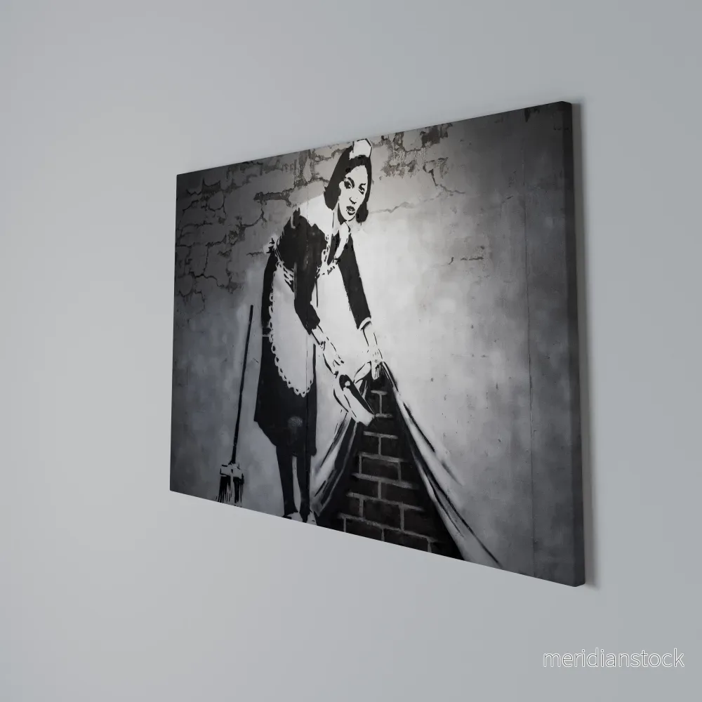 SWEEPING UNDER (BANKSY) Horizontal Canvas Print - Bild 3
