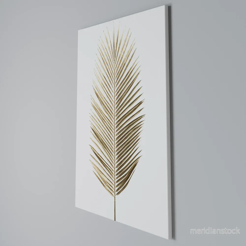 GOLDEN PALM ELEGANCE Vertical Canvas Print - Bild 3