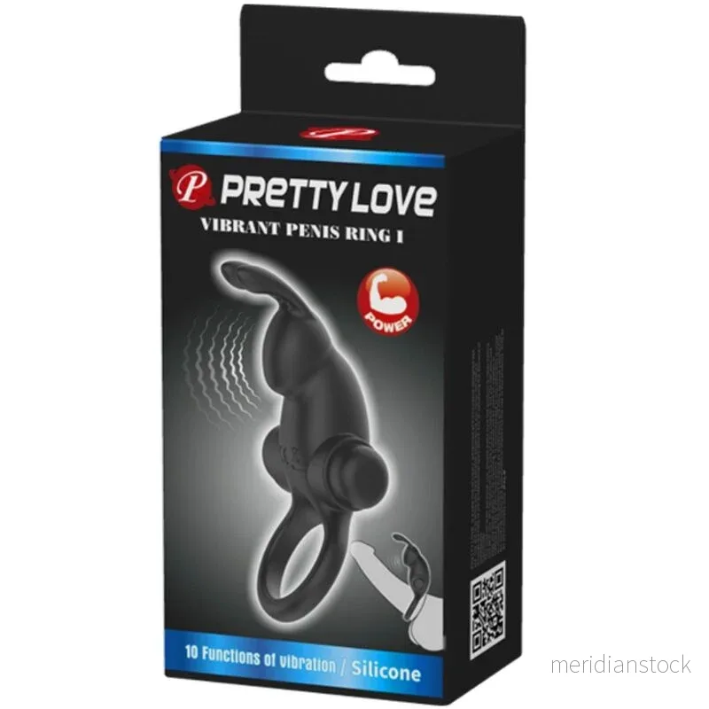 PRETTY LOVE - VIBRATING RING + RABBIT CLITORIS STIMULATOR 10 VIBRATIONS BLACK - Bild 2
