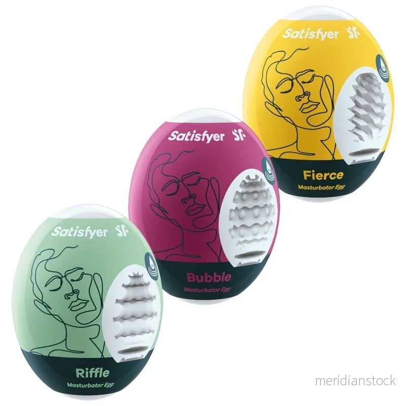 SATISFYER - 3 MASTURBATOR EGGS RIFFLE, BUBBLE & FIERCE - Bild 2