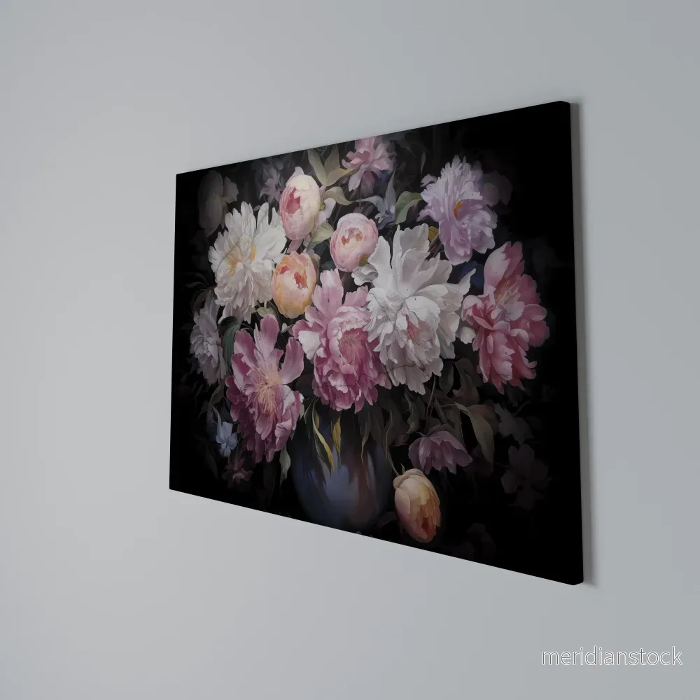 CRASHED PEONIES Horizontal Canvas Print - Bild 3