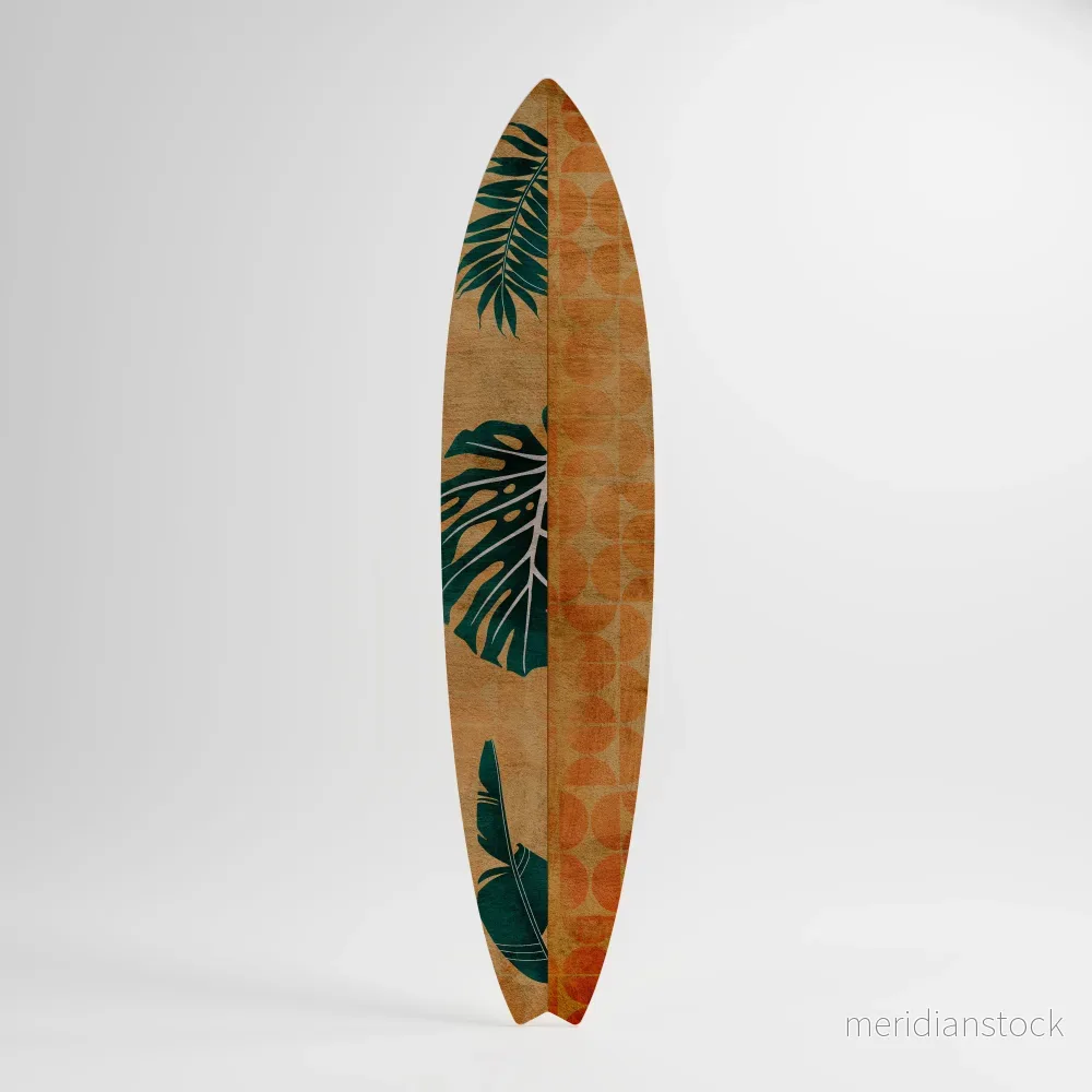 PALM LEAF SURFBOARD Dekorativ Surfbräda