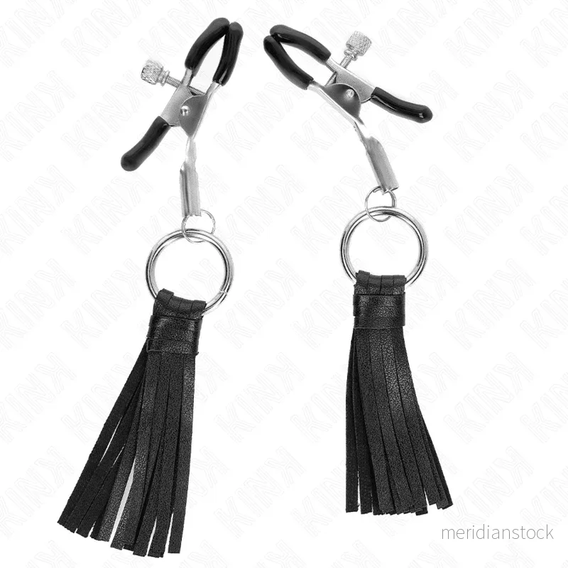 KINK - LEATHERETTE TASSEL NIPPLE CLAMPS 6 CM - Bild 2