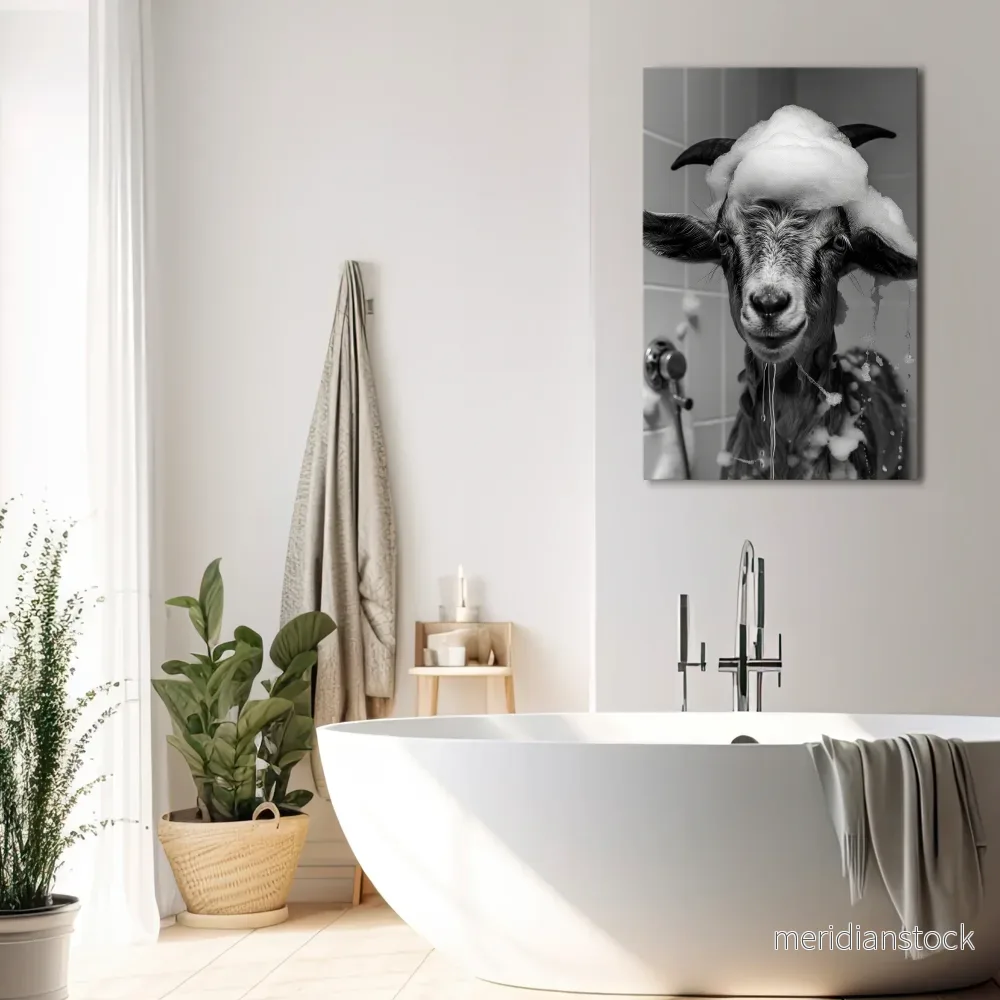 SOAPY GOAT GIGGLES Vertical Canvas Print - Bild 2