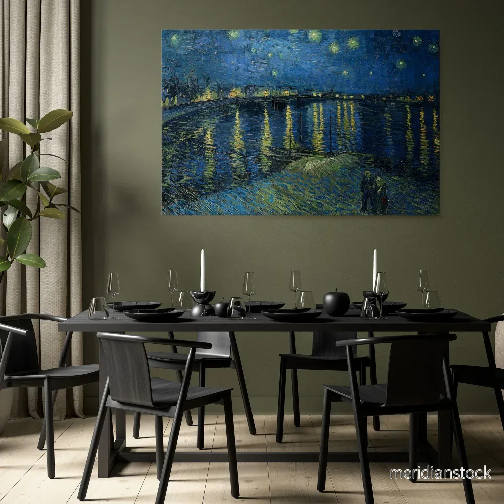 STARRY NIGHT OVER THE RHONE Horizontal Canvas Print