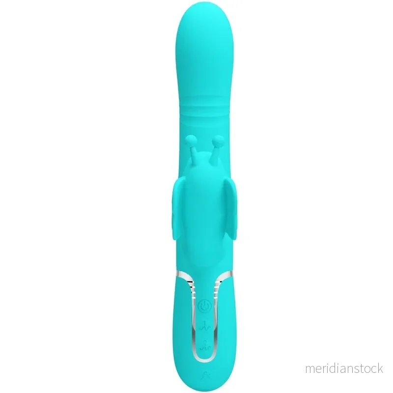 PRETTY LOVE - MULTIFUNCTION RABBIT VIBRATOR 4 IN 1 BUTTERFLY AQUA GREEN - Bild 3