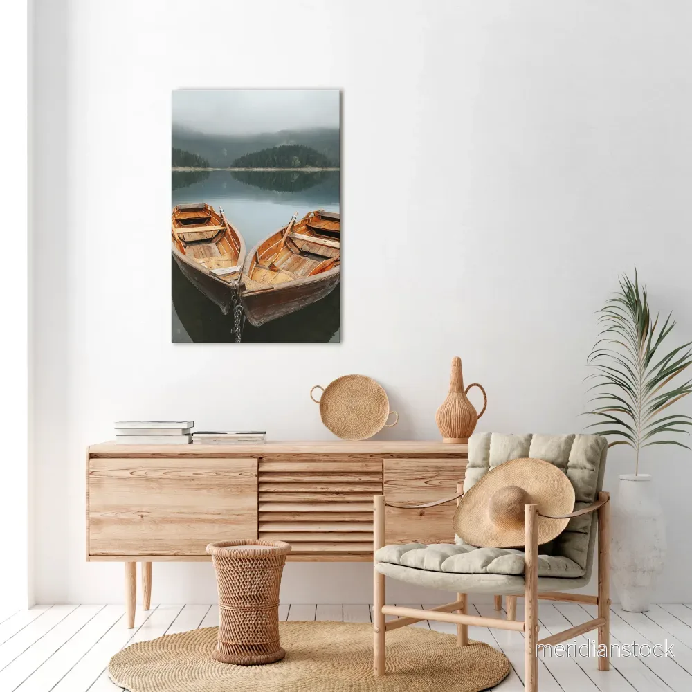 HARMONY OF BOATS Vertical Canvas Print