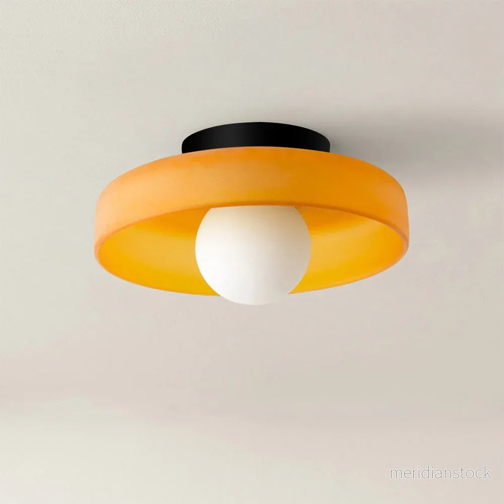 Taklampa i runt glas – färgad halvinfälld plafond i 2 storlekar