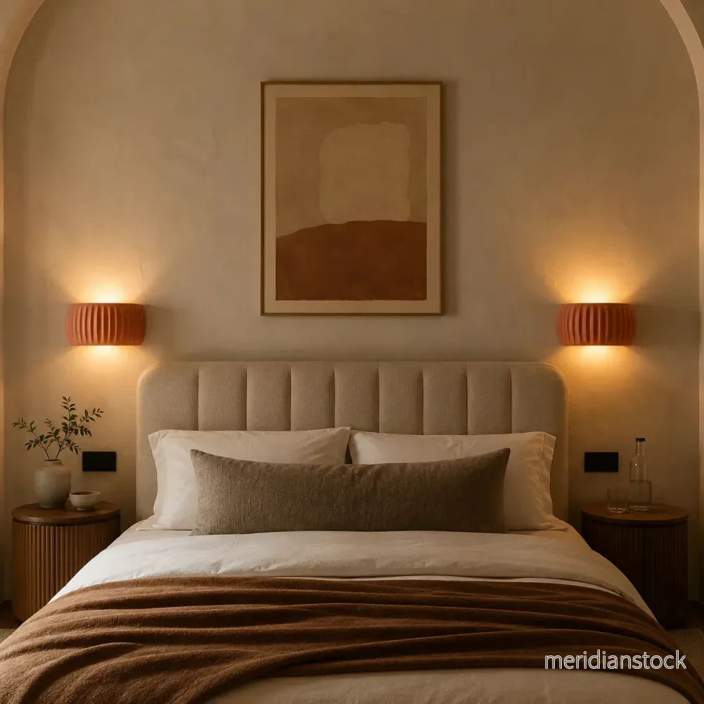 Vägglampa i harts – modern wabi-sabi med plisserad design - Bild 3