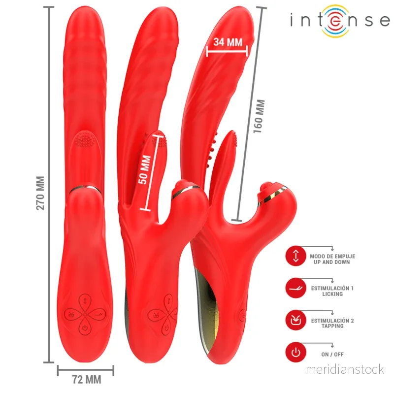 INTENSE - ROSALIA MULTIFUNCTION VIBRATOR 3 IN 1 RED - Bild 2