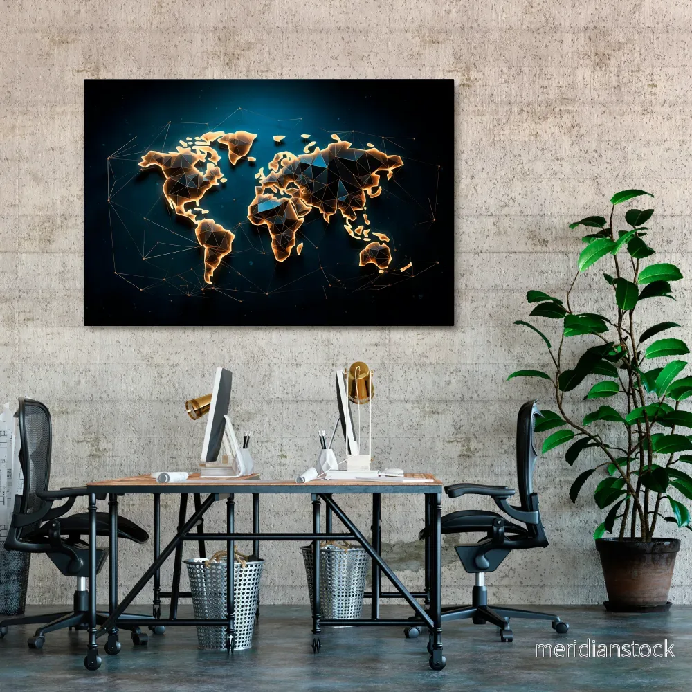 POLYGONAL PLANET Horizontal Canvas Print