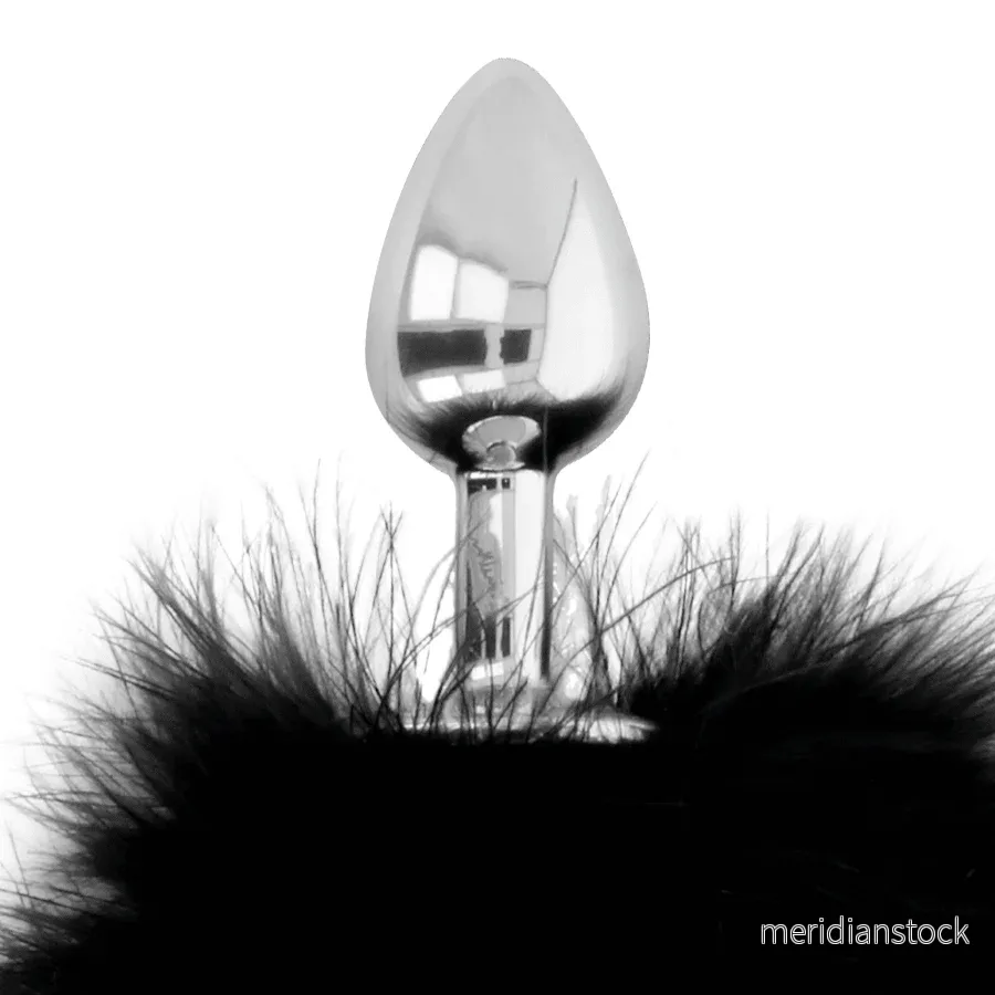 DARKNESS - EXTRA ANAL BUTTPLUG WITH TAIL BLACK 7 CM