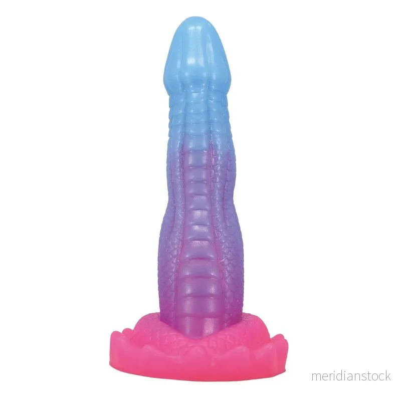 POWER MONSTERS - VOID PYTHON FANTASY DILDO WITH SUCTION CUP 20.5 CM Ø 5.2 CM BLUE, PURPLE & PINK