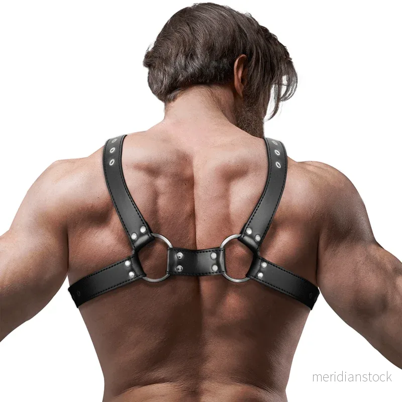 FETISH SUBMISSIVE ATTITUDE - MENS ADJUSTABLE ECO-LEATHER CHEST BULLDOG HARNESS - Bild 2