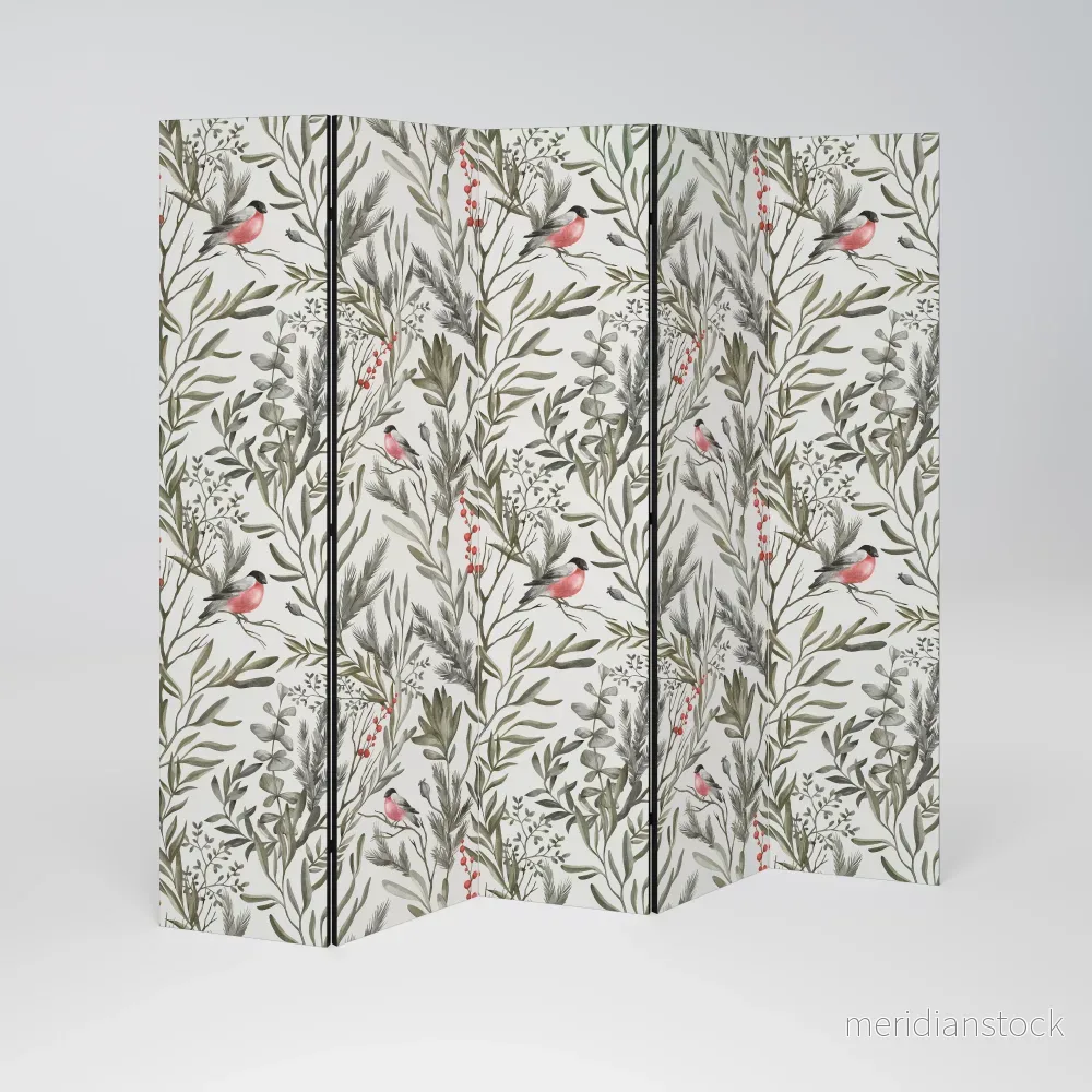 BULLFINCH SONG Dekorativ rumsavdelare – 5 paneler