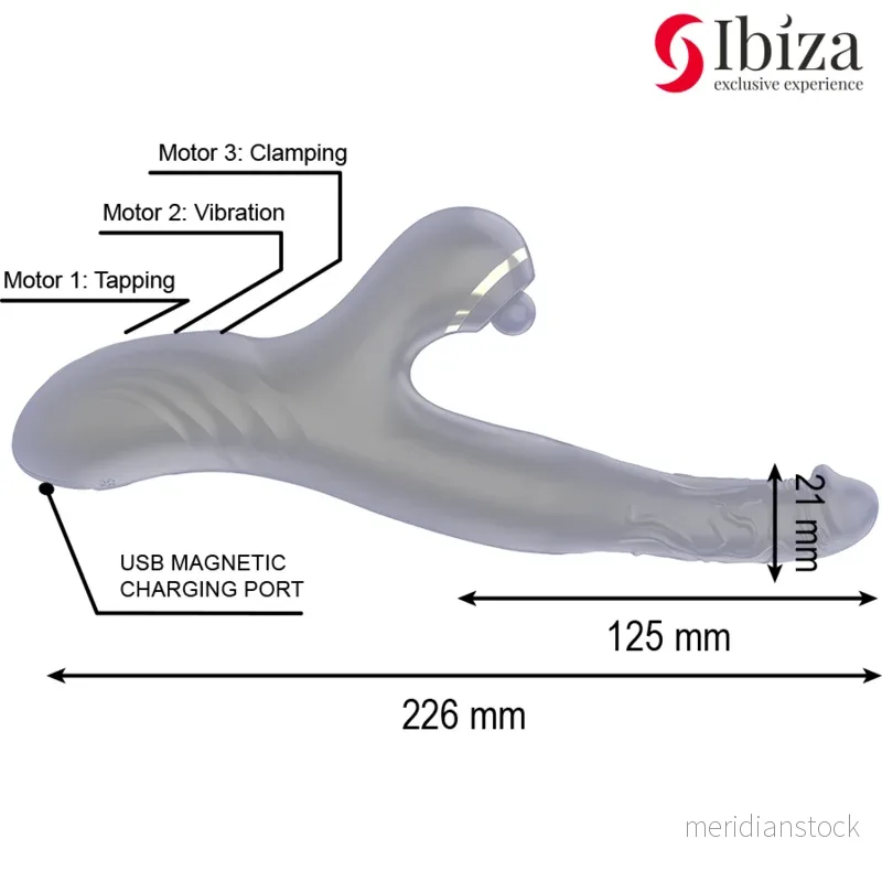 IBIZA - TWO DRAGONS DOUBLE VIBRATOR BLACK - Bild 3