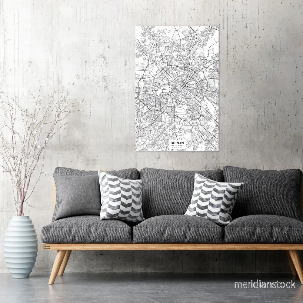 BERLIN PLAN Vertical Canvas Print - Bild 2
