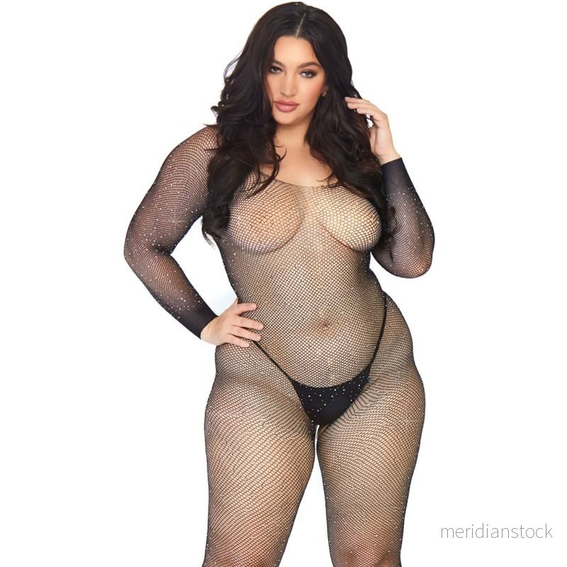 LEG AVENUE - CRYSTALIZED NET BODY STOCKING 1X-2X - Bild 3