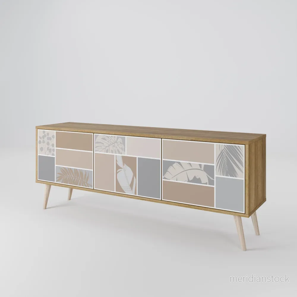 TROPICAL SHAPES TV-bänk med 3 dörrar TROPICAL SHAPES TV-bänk med 3 dörrar