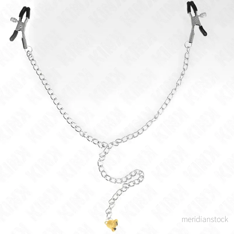 KINK - CHAIN NIPPLE CLAMPS WITH HORN PENDANT 30 CM - Bild 2