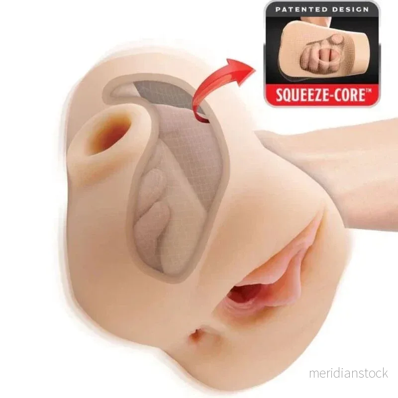 PDX PLUS - DOUBLE POUNDER VIBRATING SQUEEZE STROKER LIGHT 20.5 CM - Bild 2
