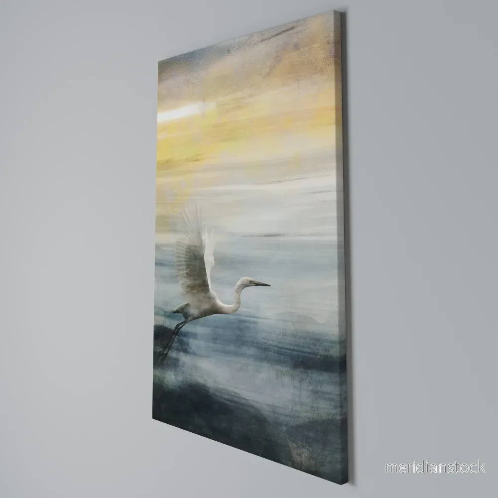 HERON IN FLY Vertical Canvas Print - Bild 3