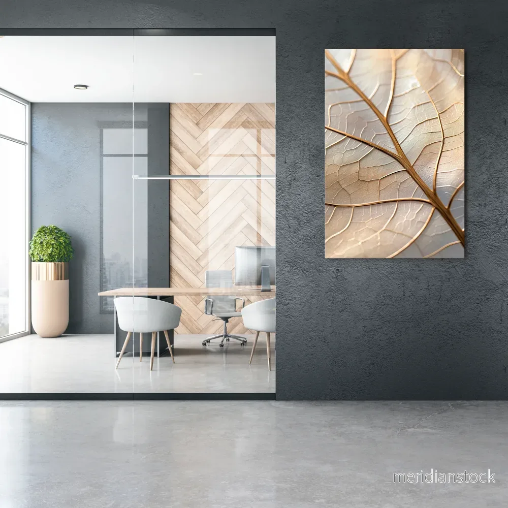 GOLDEN LEAF WHISPERS Vertical Canvas Print - Bild 2