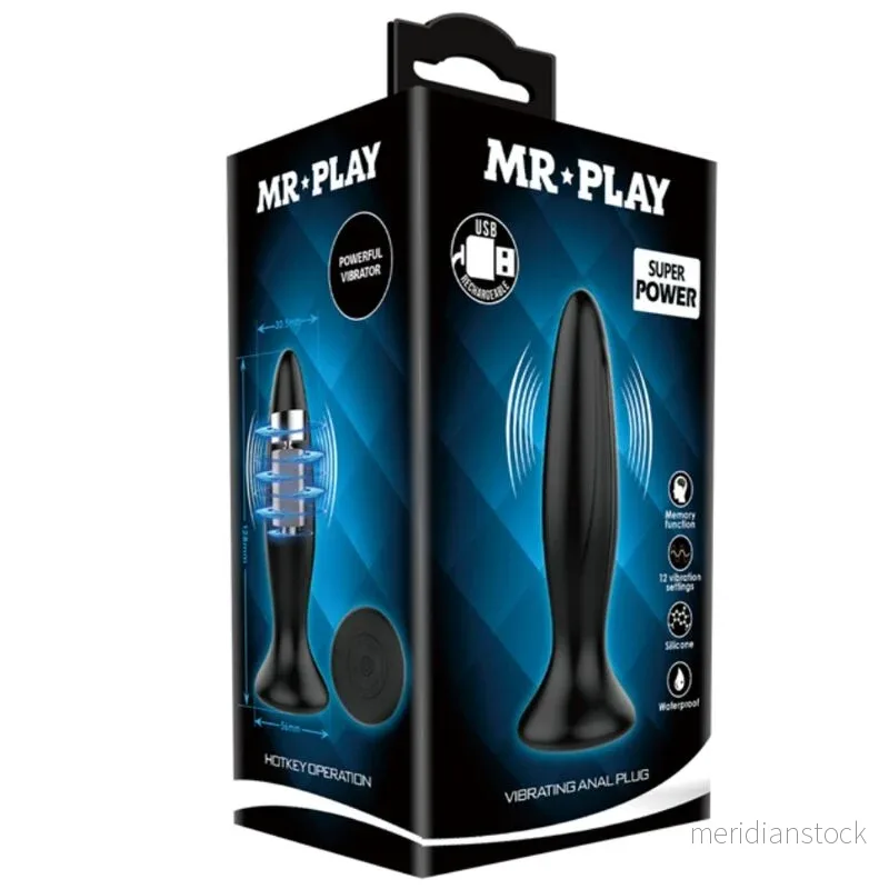 MR PLAY - RECHARGEABLE BLACK VIBRATOR ANAL PLUG - Bild 3