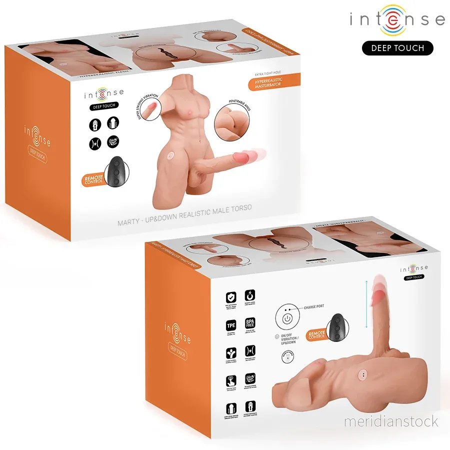 INTENSE DEEP TOUCH - MARTY TORSO WITH ANUS AND REALISTIC DILDO WITH PUSHING AND VIBRATION, REMOTE CONTROL, 6.2 KG - Bild 3