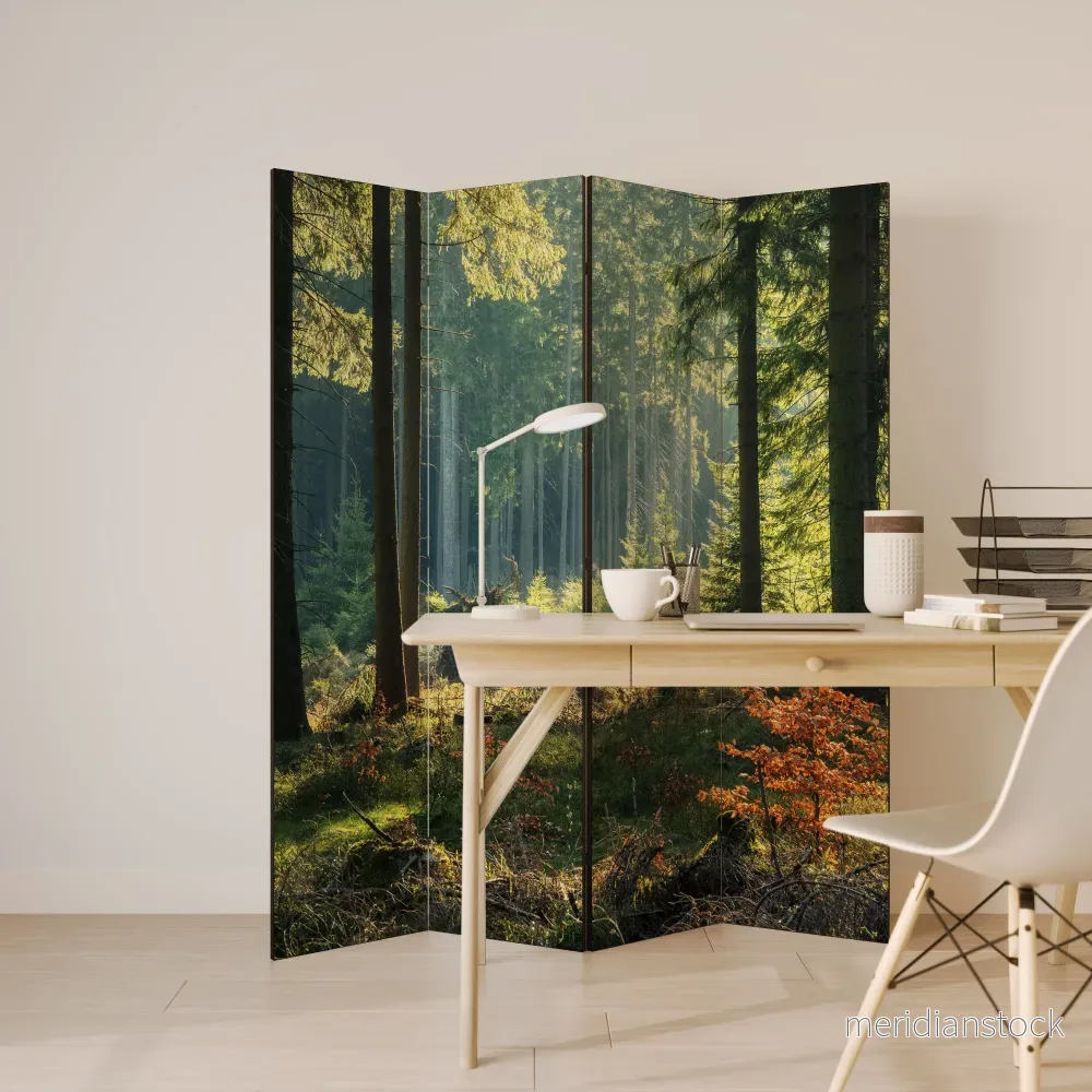 SUNLIT FOREST SERENADE Rumsavdelare 4 paneler - Bild 3